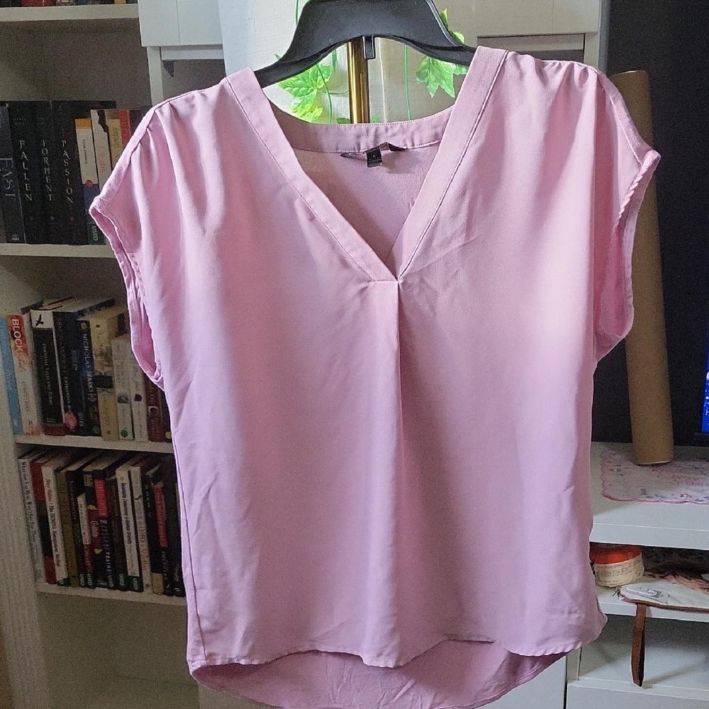 Banana Republic Light Pink V-Neck Blouse
